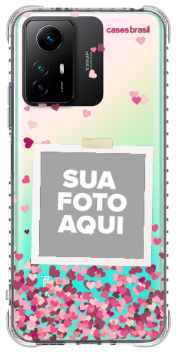 Capinha para Celular Polaroid Corações Flutuantes