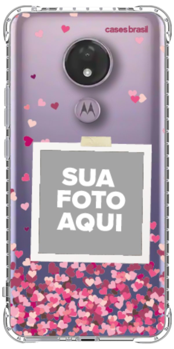 Capinha para Celular Polaroid Corações Flutuantes