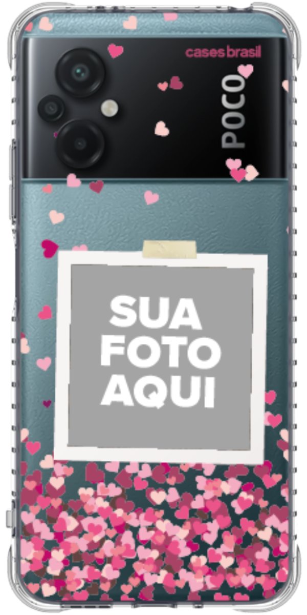 Capinha para Celular Polaroid Corações Flutuantes