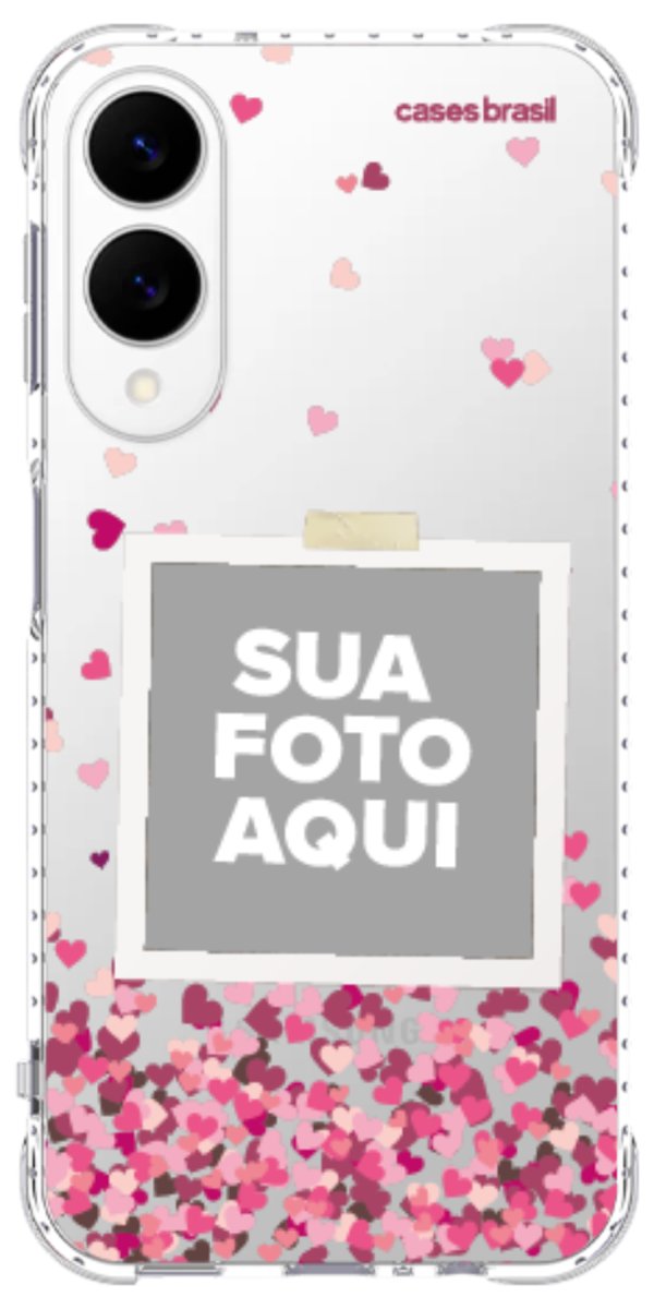 Capinha para Celular Polaroid Corações Flutuantes