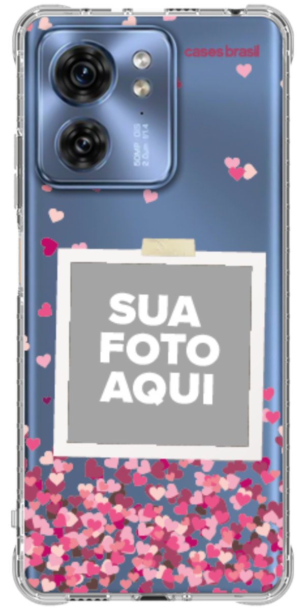 Capinha para Celular Polaroid Corações Flutuantes