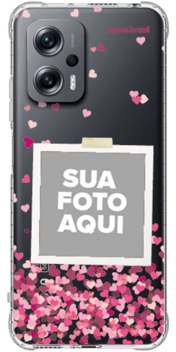 Capinha para Celular Polaroid Corações Flutuantes