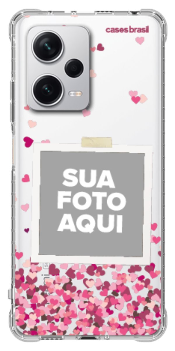 Capinha para Celular Polaroid Corações Flutuantes