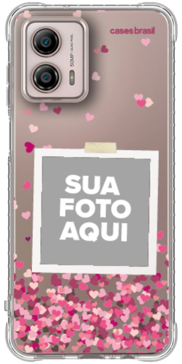 Capinha para Celular Polaroid Corações Flutuantes