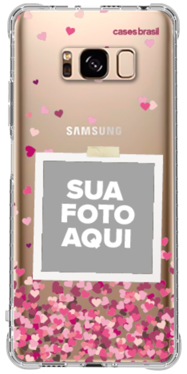 Capinha para Celular Polaroid Corações Flutuantes