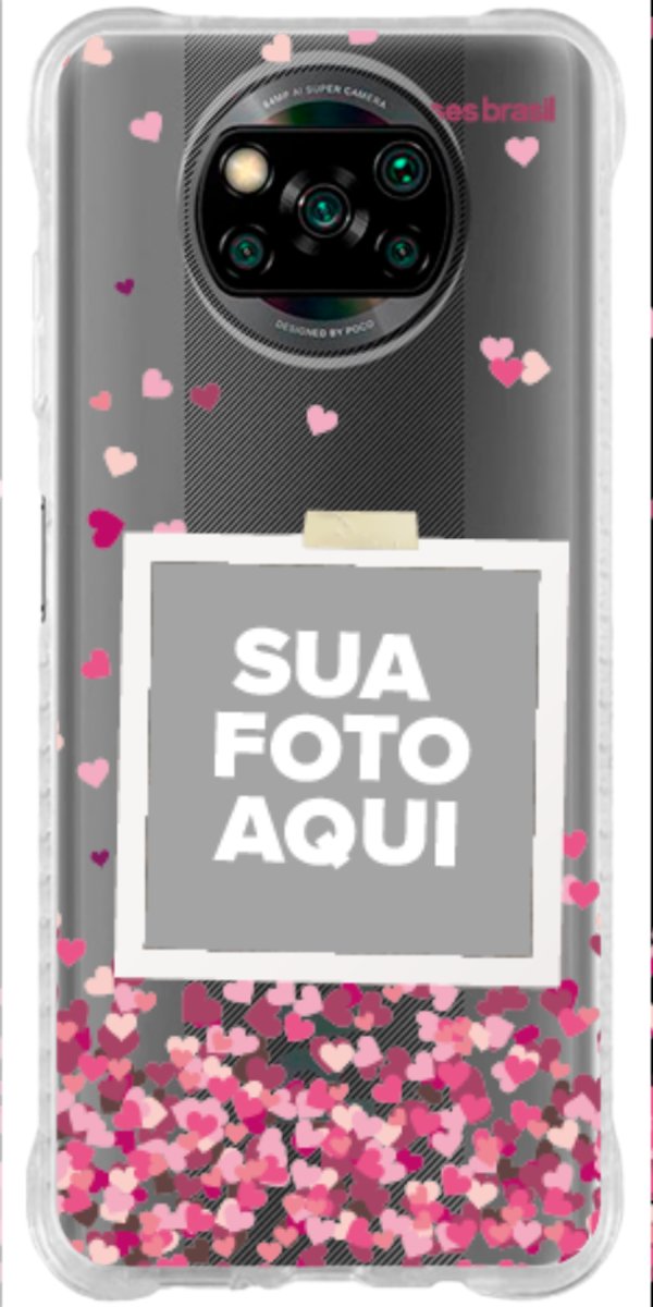 Capinha para Celular Polaroid Corações Flutuantes