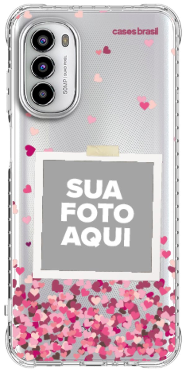 Capinha para Celular Polaroid Corações Flutuantes