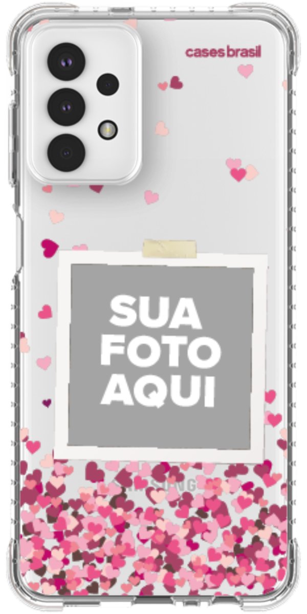 Capinha para Celular Polaroid Corações Flutuantes