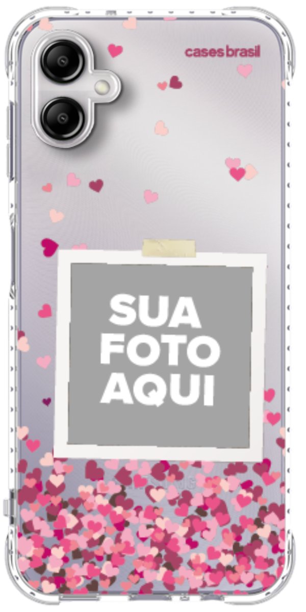 Capinha para Celular Polaroid Corações Flutuantes