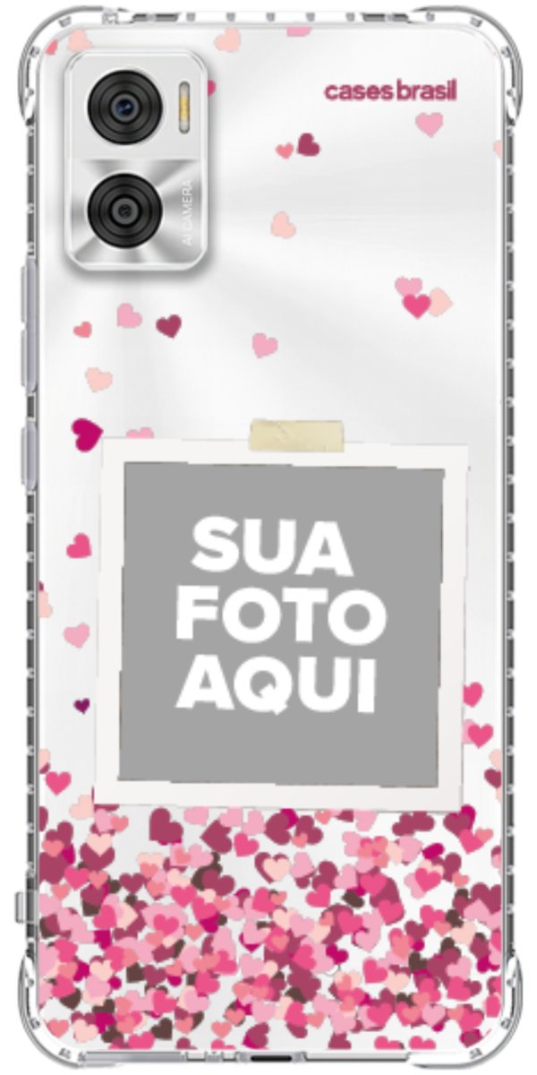 Capinha para Celular Polaroid Corações Flutuantes