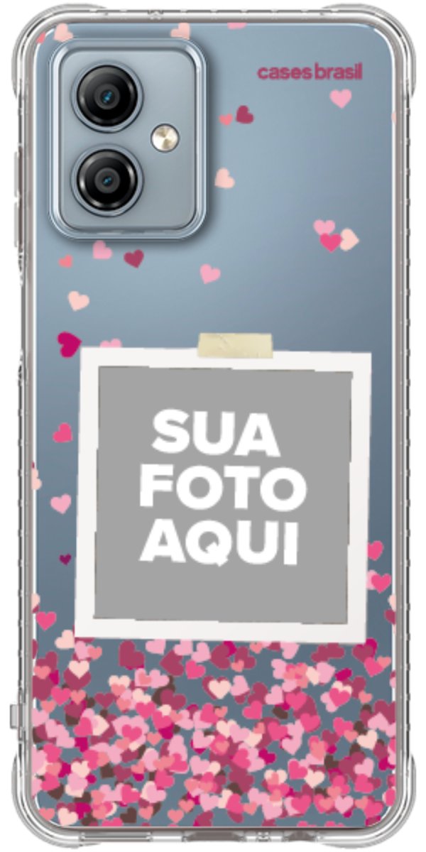 Capinha para Celular Polaroid Corações Flutuantes