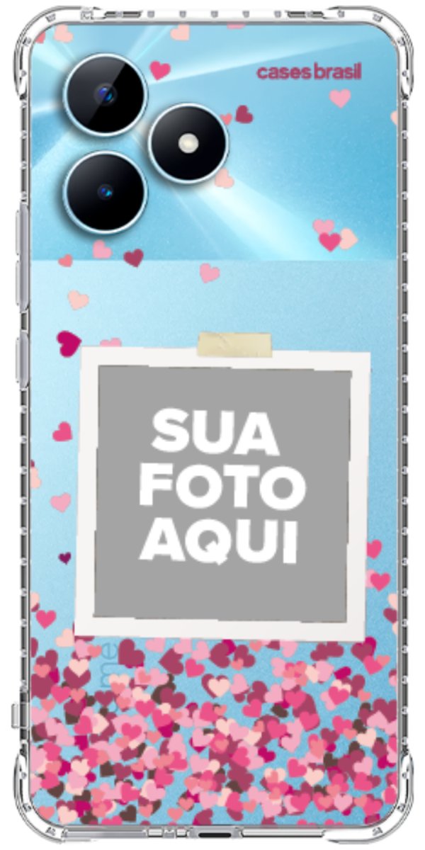 Capinha para Celular Polaroid Corações Flutuantes