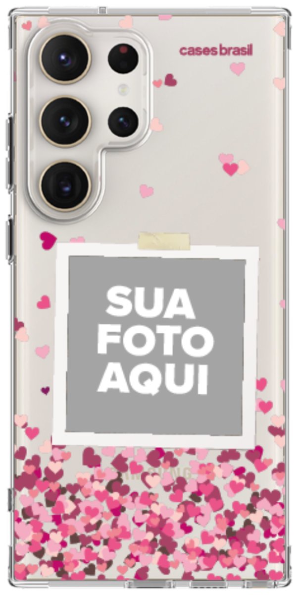 Capinha para Celular Polaroid Corações Flutuantes