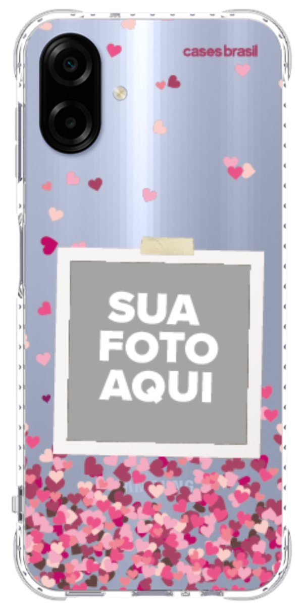 Capinha para Celular Polaroid Corações Flutuantes