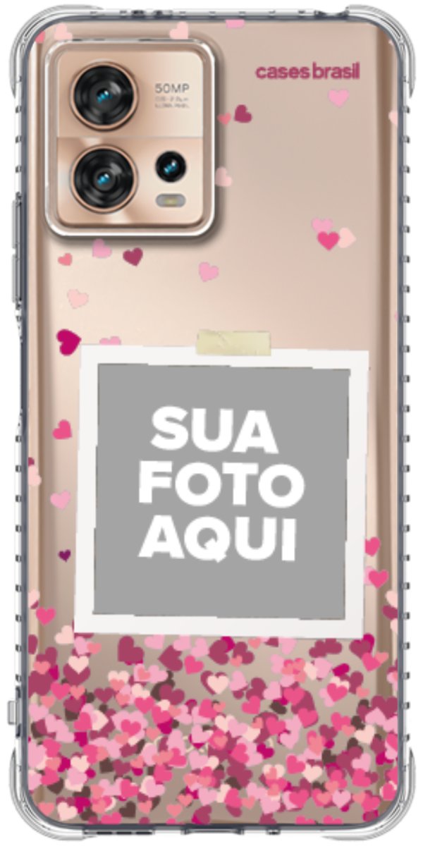 Capinha para Celular Polaroid Corações Flutuantes