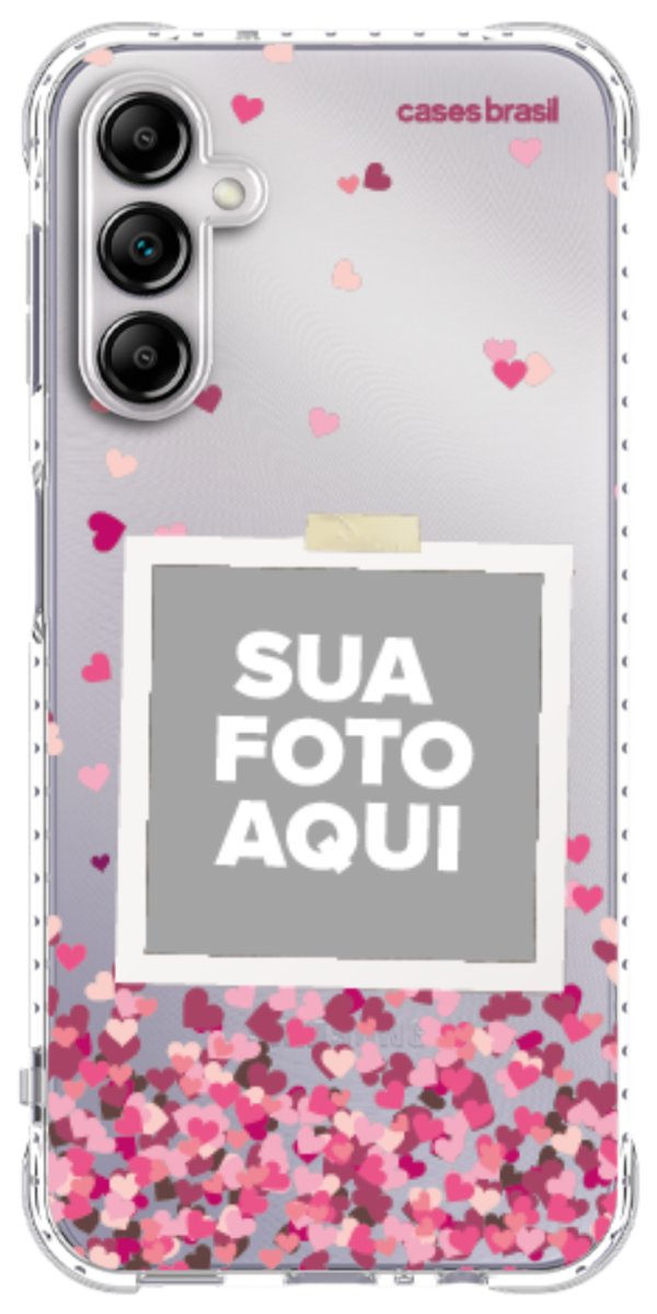 Capinha para Celular Polaroid Corações Flutuantes
