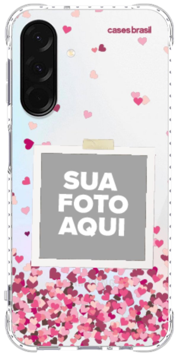 Capinha para Celular Polaroid Corações Flutuantes