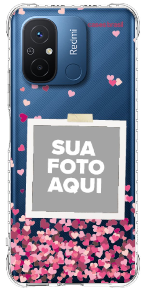 Capinha para Celular Polaroid Corações Flutuantes