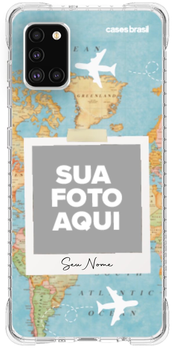 Capinha para Celular Polaroid Mapa Mundi
