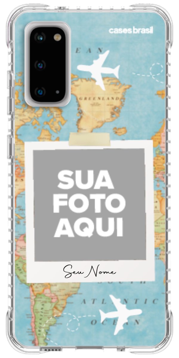 Capinha para Celular Polaroid Mapa Mundi