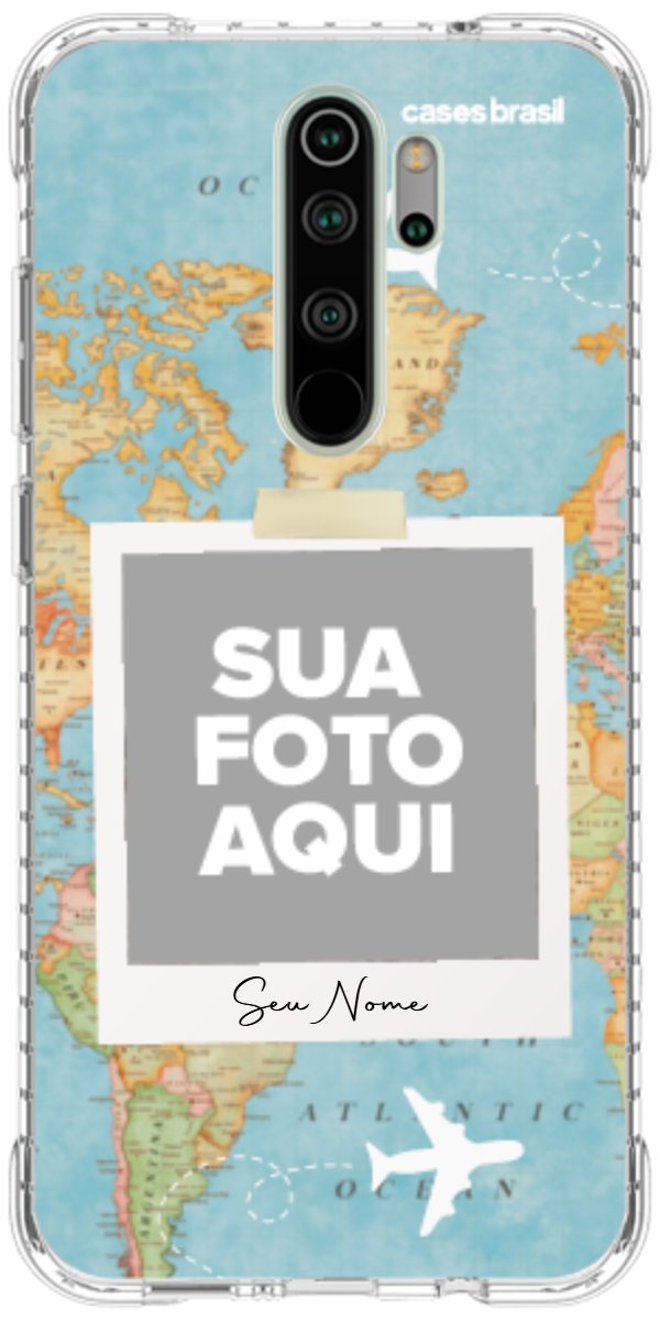 Capinha para Celular Polaroid Mapa Mundi