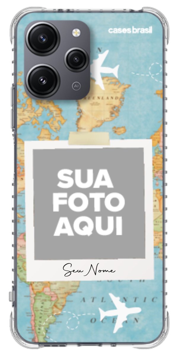Capinha para Celular Polaroid Mapa Mundi