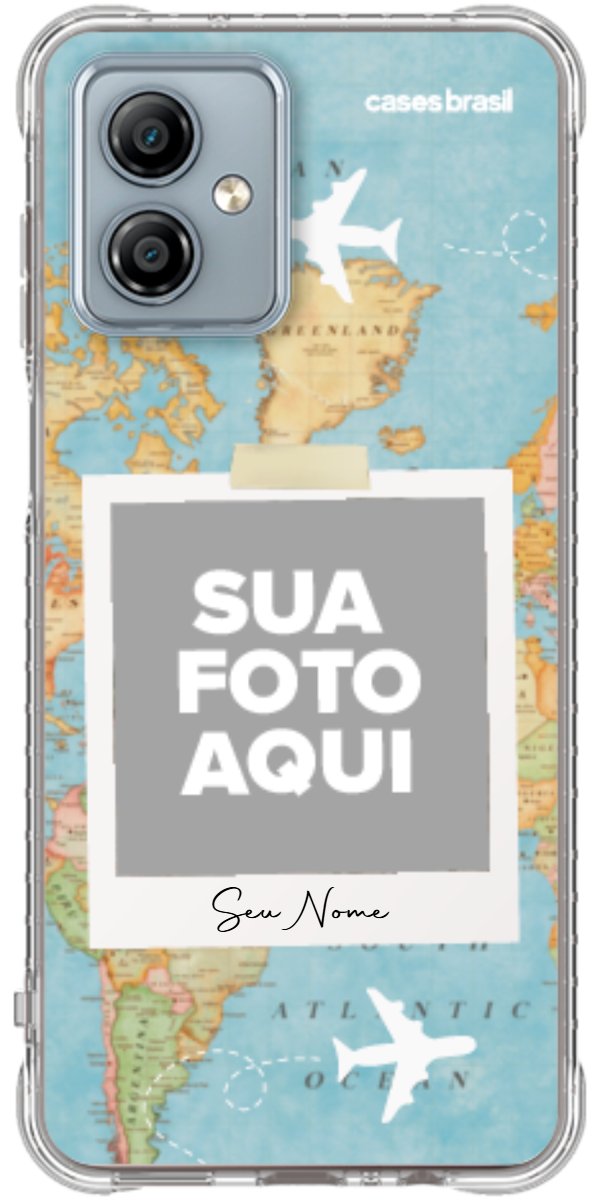 Capinha para Celular Polaroid Mapa Mundi