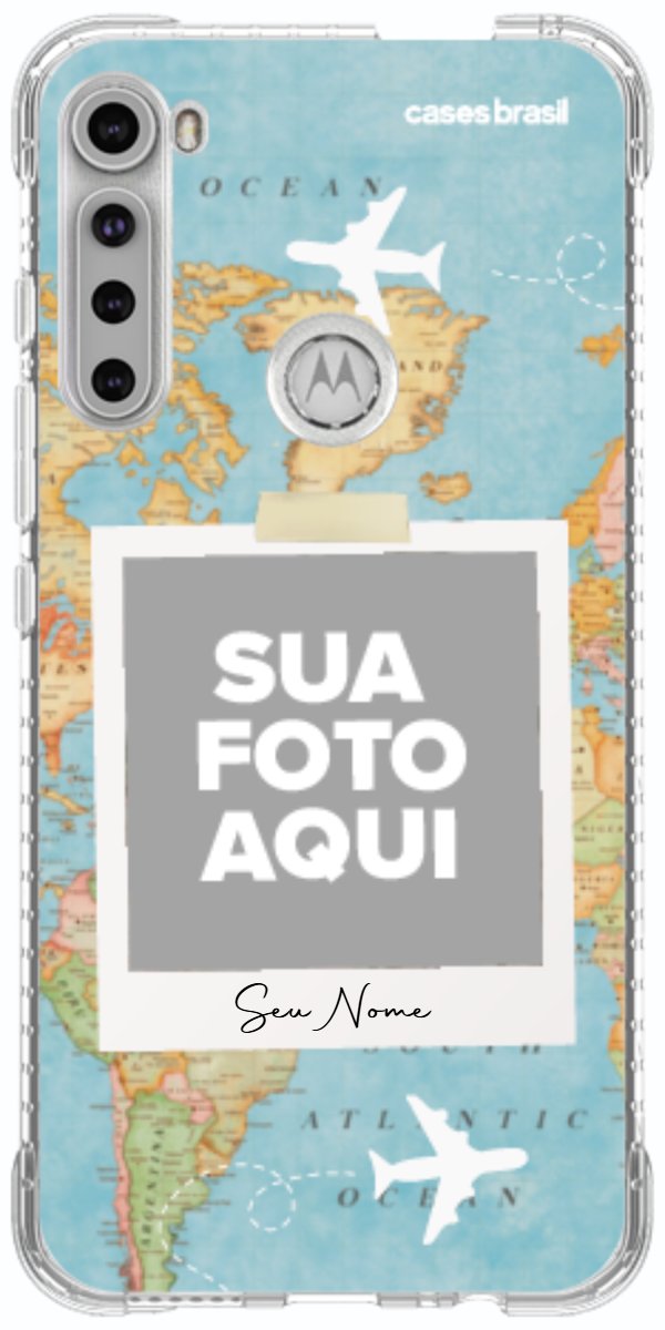 Capinha para Celular Polaroid Mapa Mundi