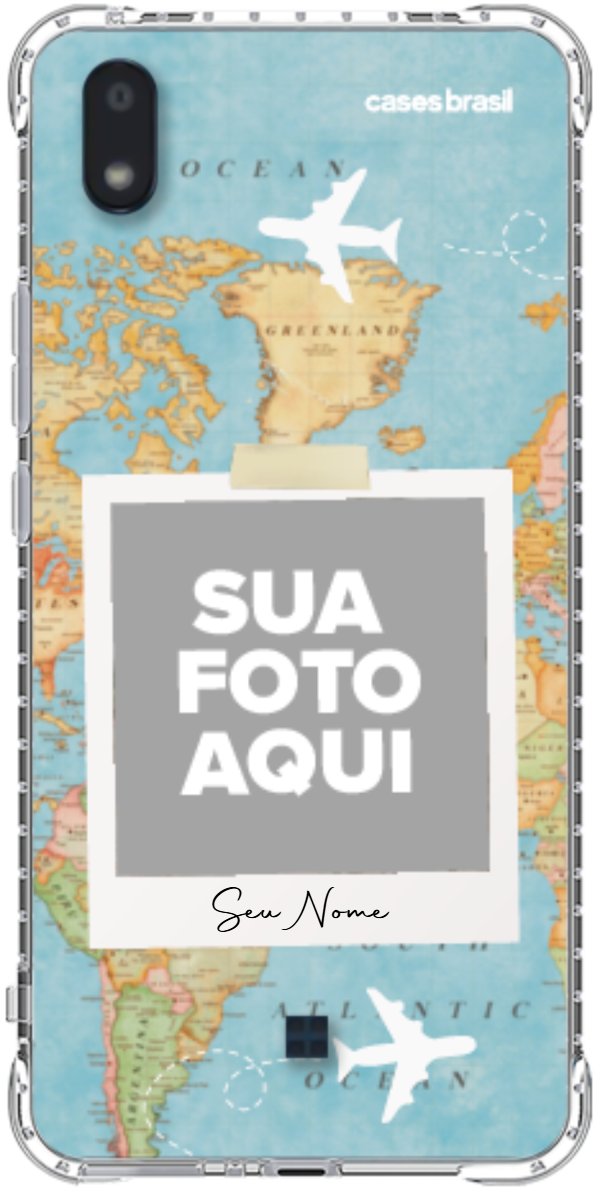 Capinha para Celular Polaroid Mapa Mundi