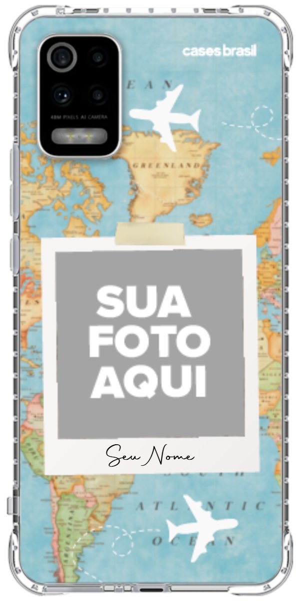 Capinha para Celular Polaroid Mapa Mundi
