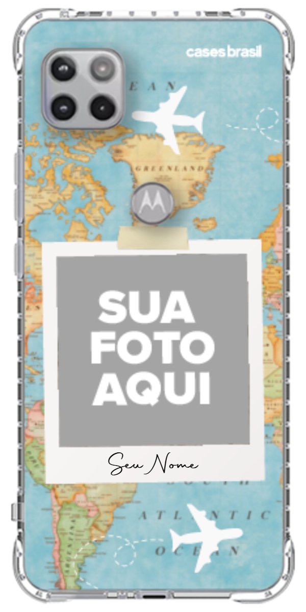 Capinha para Celular Polaroid Mapa Mundi