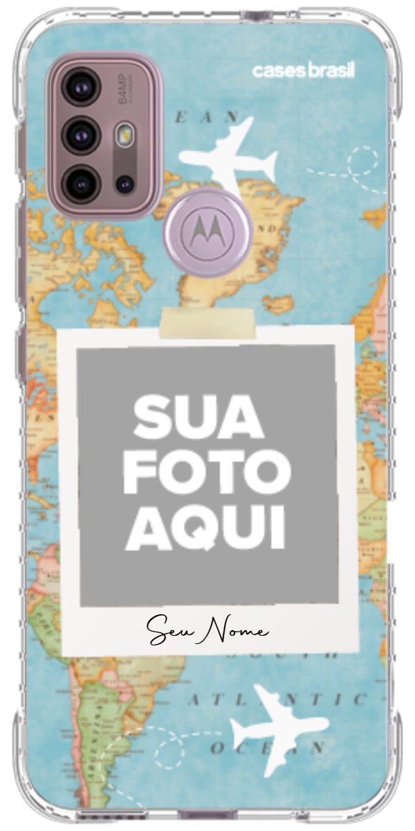 Capinha para Celular Polaroid Mapa Mundi