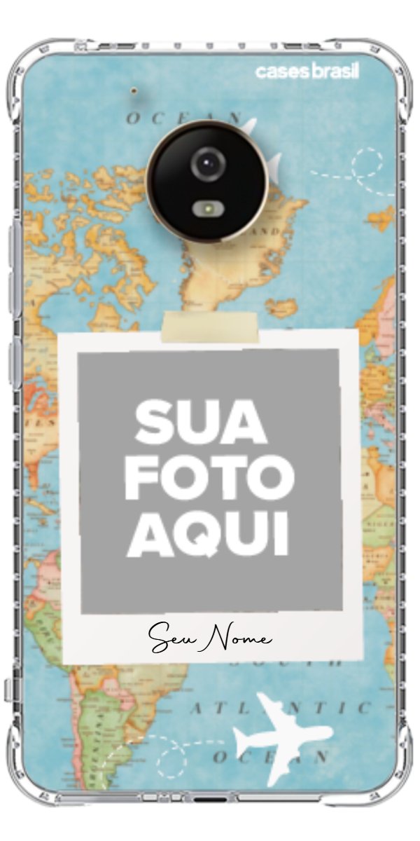Capinha para Celular Polaroid Mapa Mundi