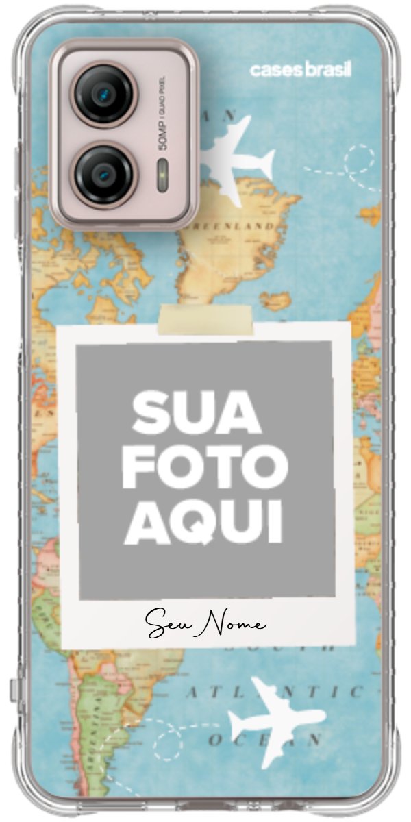 Capinha para Celular Polaroid Mapa Mundi