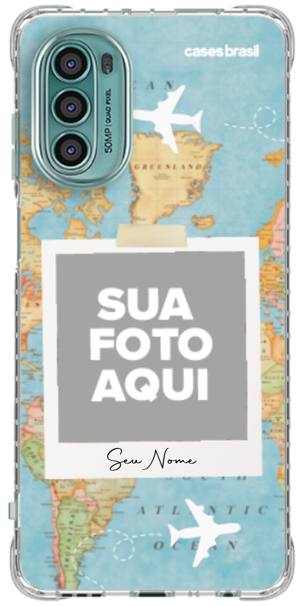 Capinha para Celular Polaroid Mapa Mundi