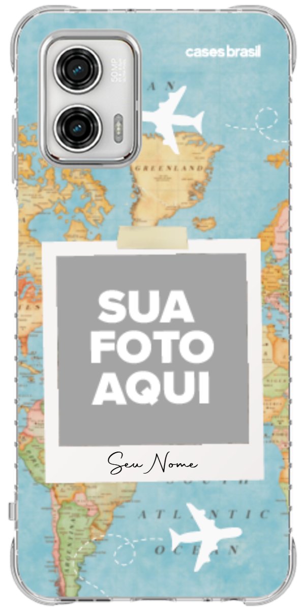 Capinha para Celular Polaroid Mapa Mundi