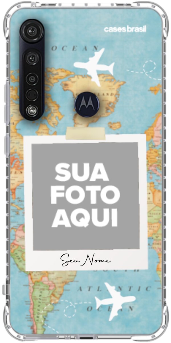Capinha para Celular Polaroid Mapa Mundi