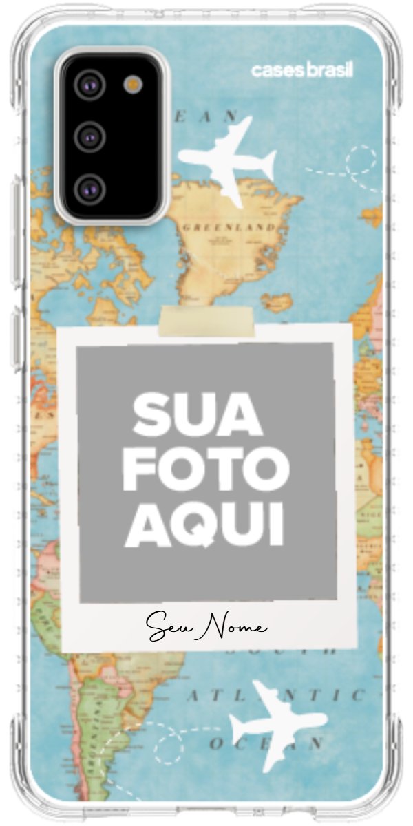 Capinha para Celular Polaroid Mapa Mundi