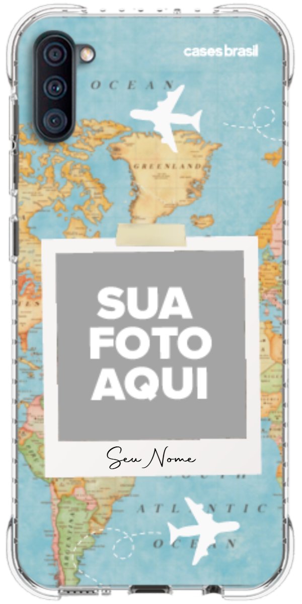 Capinha para Celular Polaroid Mapa Mundi