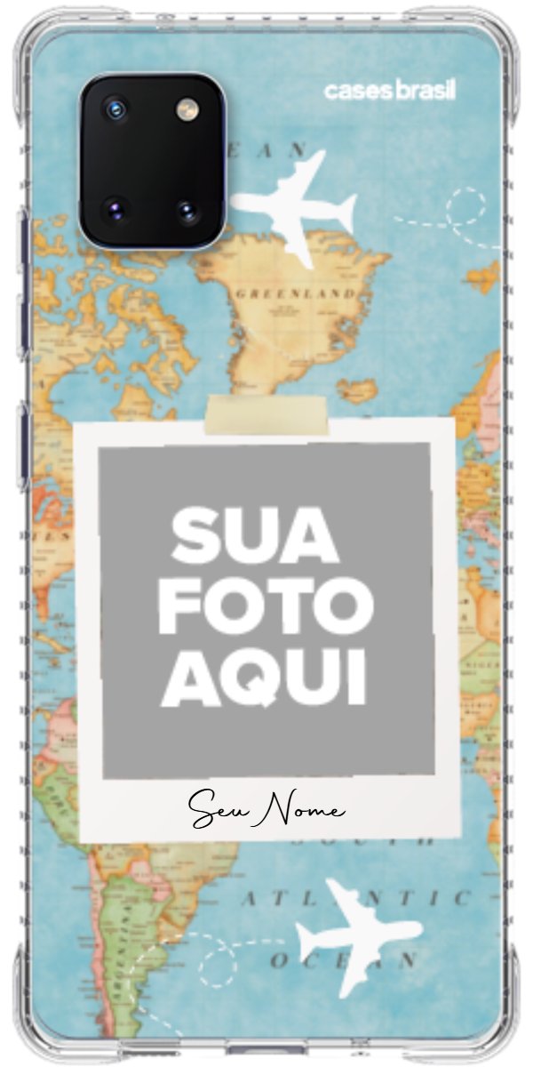 Capinha para Celular Polaroid Mapa Mundi