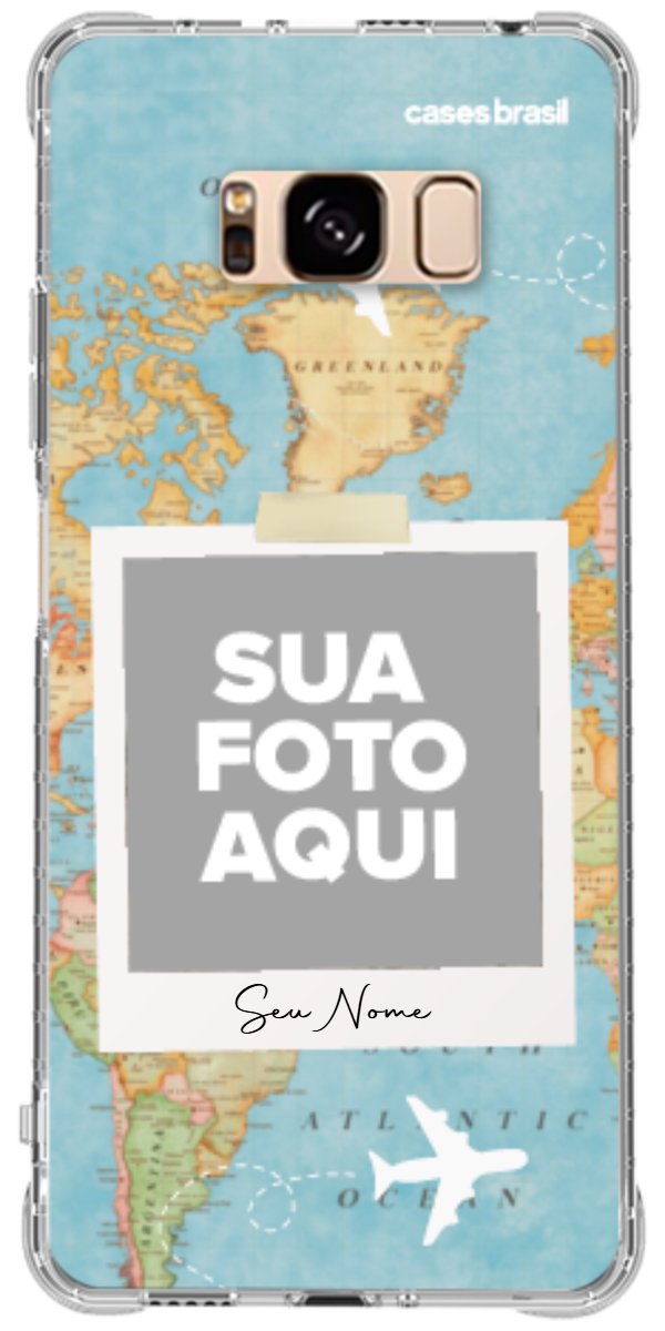 Capinha para Celular Polaroid Mapa Mundi