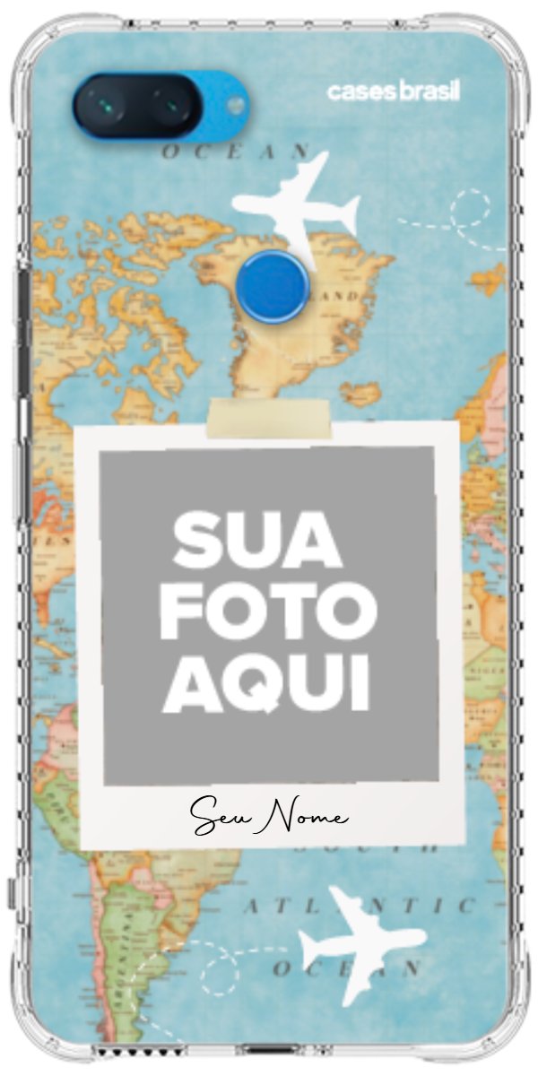 Capinha para Celular Polaroid Mapa Mundi