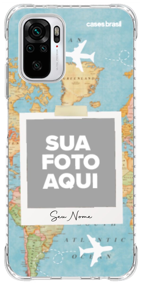 Capinha para Celular Polaroid Mapa Mundi