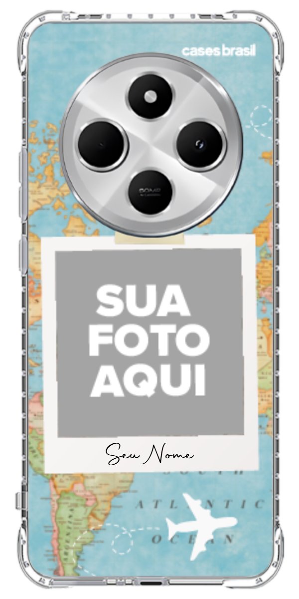 Capinha para Celular Polaroid Mapa Mundi