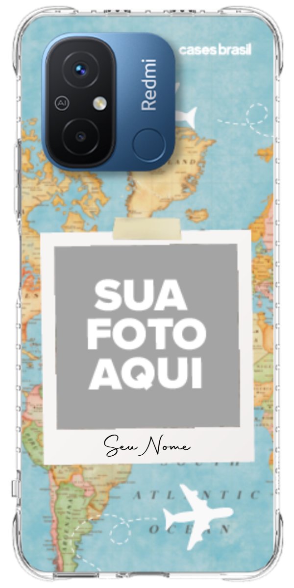 Capinha para Celular Polaroid Mapa Mundi