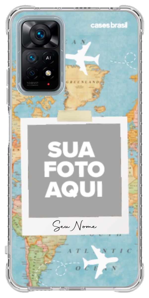 Capinha para Celular Polaroid Mapa Mundi