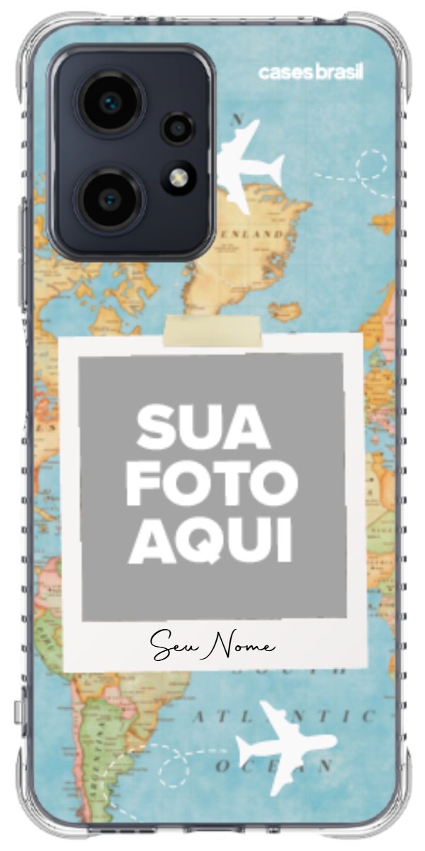 Capinha para Celular Polaroid Mapa Mundi