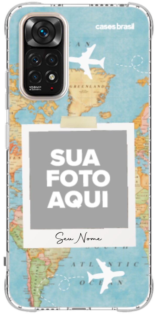 Capinha para Celular Polaroid Mapa Mundi