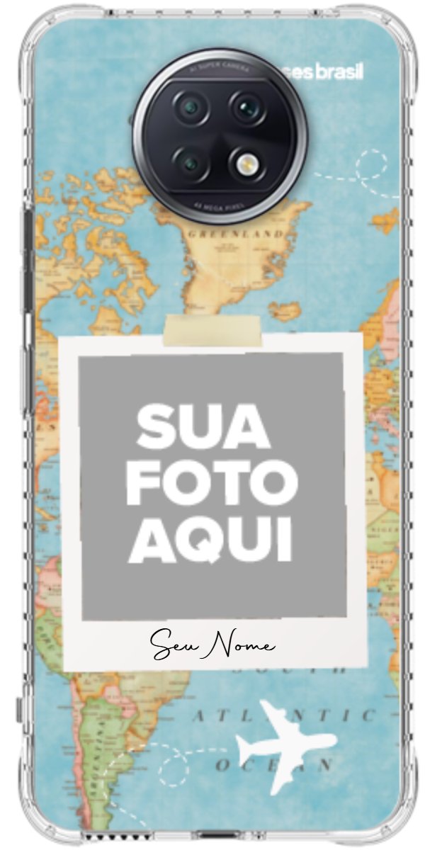 Capinha para Celular Polaroid Mapa Mundi