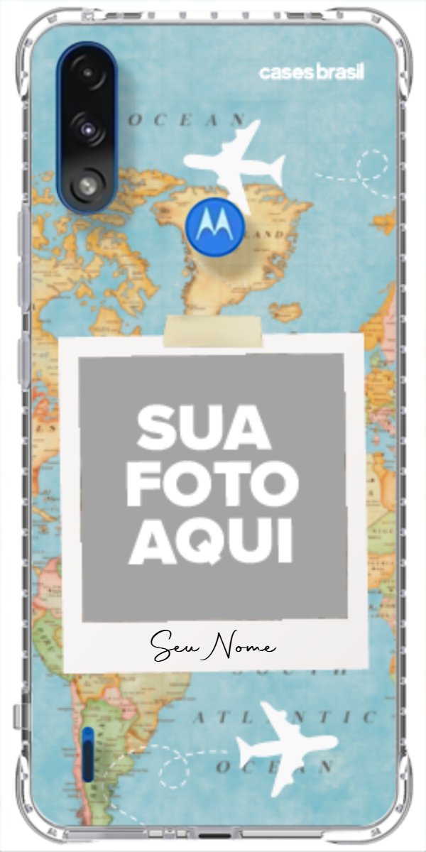 Capinha para Celular Polaroid Mapa Mundi